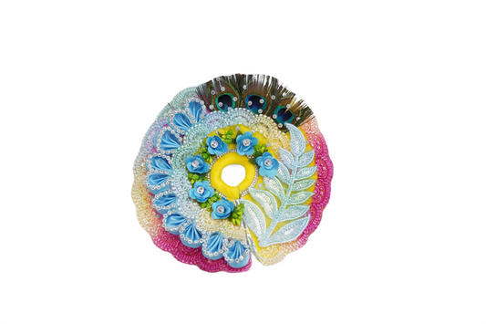 Luxury Laddu Gopal Poshak – Vibrant Designer Dress with Mukut & Flute Cover