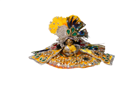 Elegant Handmade Krishna Dress Set – Designer Stone Work Poshak for Laddu Gopal / Bal Gopal