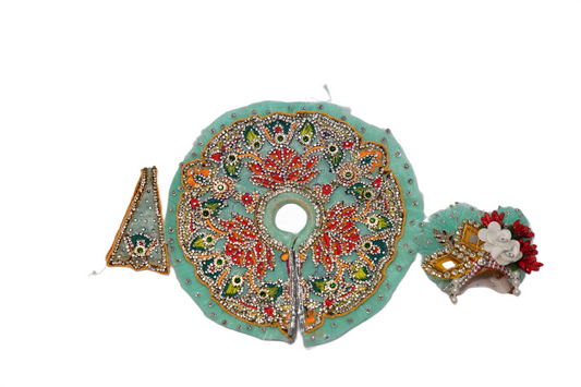 Elegant Handmade Krishna Dress Set – Designer Stone Work Poshak for Laddu Gopal / Bal Gopal RK STORE