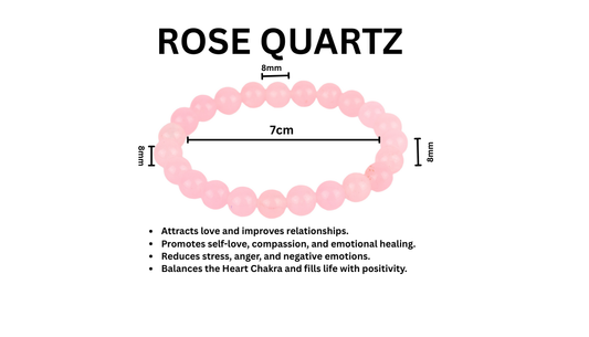 Rose Quartz Love Attraction Bracelet – Heart Chakra Opener for Unconditional Love, Self‑Love. My Store