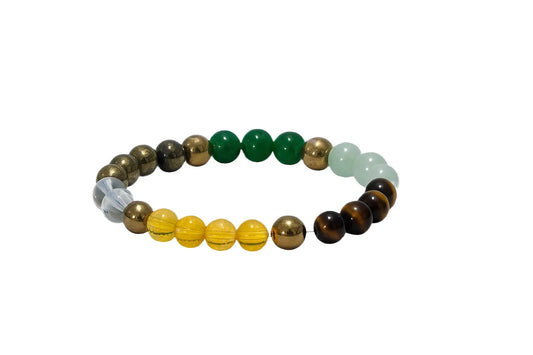 Dhan Yog Bracelet | Attracts Wealth & Financial Prosperity | Pyrite, Citrine, & Aventurine bracelet